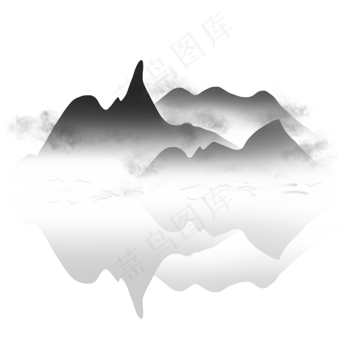 水墨风格中国风传统山水雾气