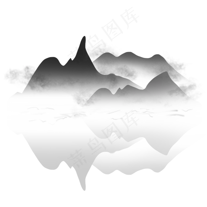 水墨风格中国风传统山水雾气(3000X3000(DPI:300))psd模版下载