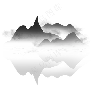 水墨风格中国风传统山水雾气
