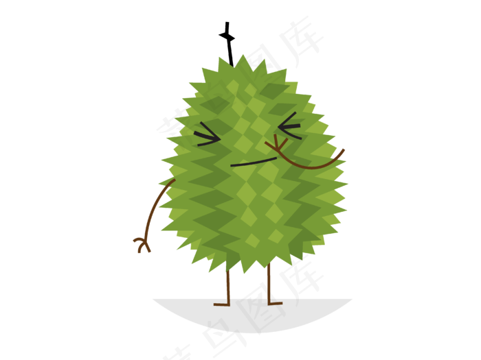 矢量卡通榴莲小人