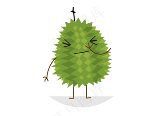 矢量卡通榴莲小人