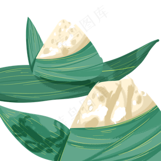 卡通白色糯米粽子免扣图