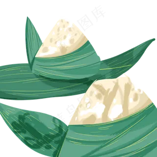 卡通白色糯米粽子免扣图