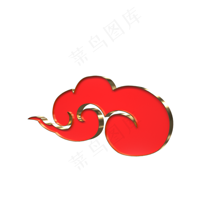 中国风红色金边祥云,免抠元素