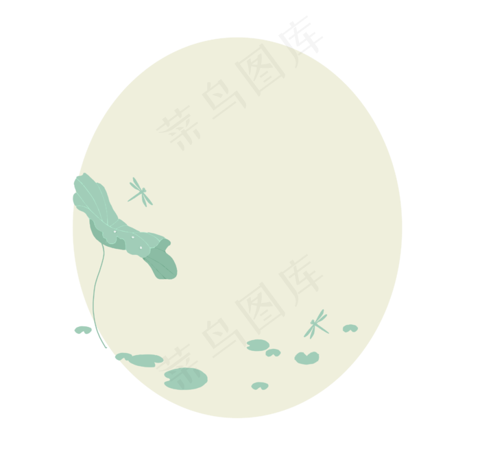 手绘立夏荷叶蜻蜓边框(2797X2692(DPI:72))psd模版下载