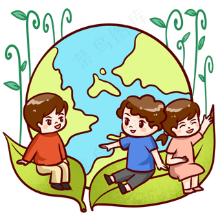 世界地球日绿色地球