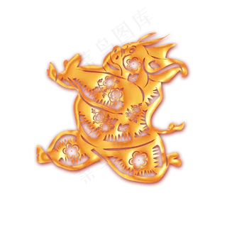 创意立体奔跑的金猪设计,免抠元素