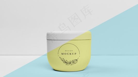 美容霜罐正面图