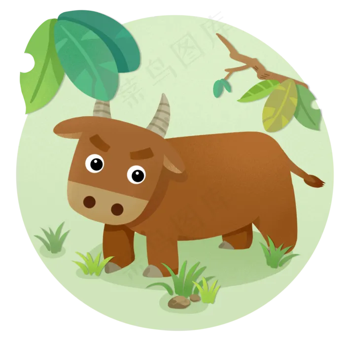 七夕情人节牛郎黄牛水牛动物植物(2000X2000(DPI:150))psd模版下载