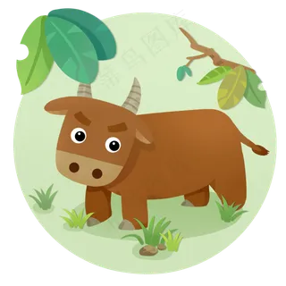 七夕情人节牛郎黄牛水牛动物植物