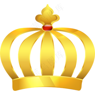 金色卡通风格矢量皇冠