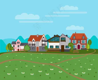 夏季乡村景观背景