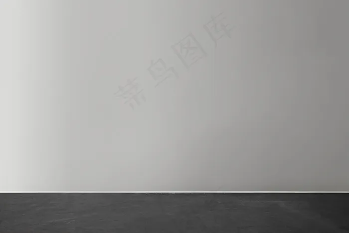 与木地板的灰色空白混凝土墙模型样机