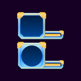 一套钻石黄金游戏界面边界化身框架与酒吧的gui资产元素