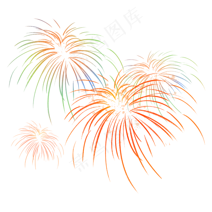 节日庆祝线条烟花手绘(4000X4000(DPI:96))psd模版下载