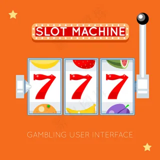 在线吃角子*。成功幸运，赌博游戏，*头奖，赌场*插画。矢量赌博用户界面