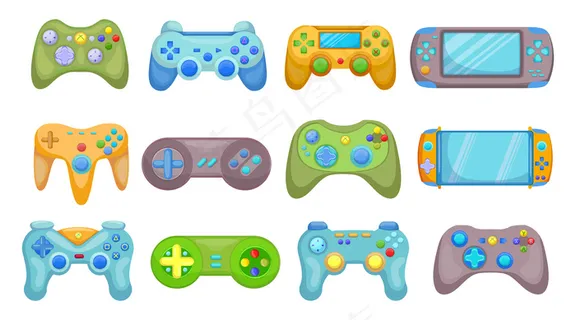 创意视频游戏控制器平面图片集