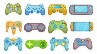 创意视频游戏控制器平面图片集