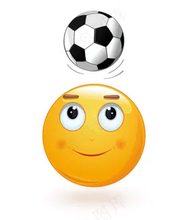 脸上的表情将足球撞在头上