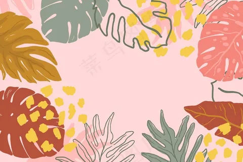 抽象热带树叶风格