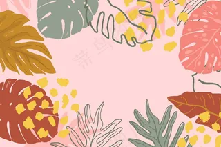 抽象热带树叶风格