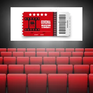 有红色座位的电影院屏幕。图片概念为您的电影影院首映海报设计与白色屏幕。