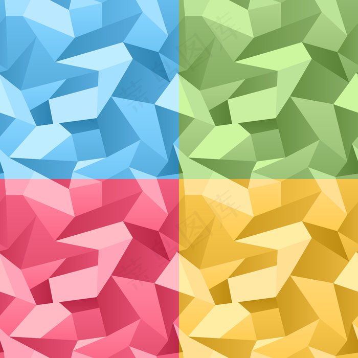 矢量彩色无缝3d折叠水晶抽象背景