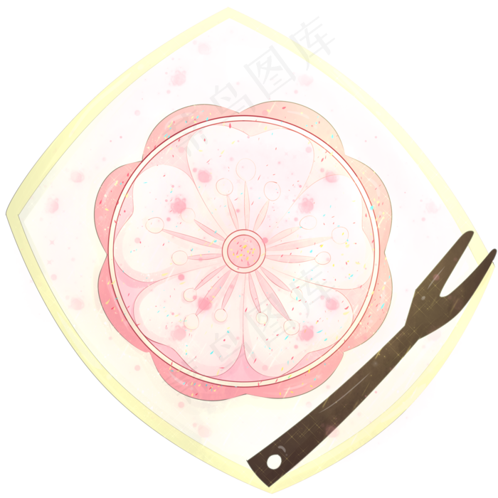 粉色花瓣中秋月饼(2000X2000(DPI:299))psd模版下载