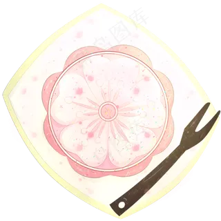 粉色花瓣中秋月饼