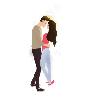 卡通小男孩和女孩