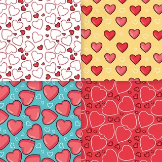 手绘心形图案系列