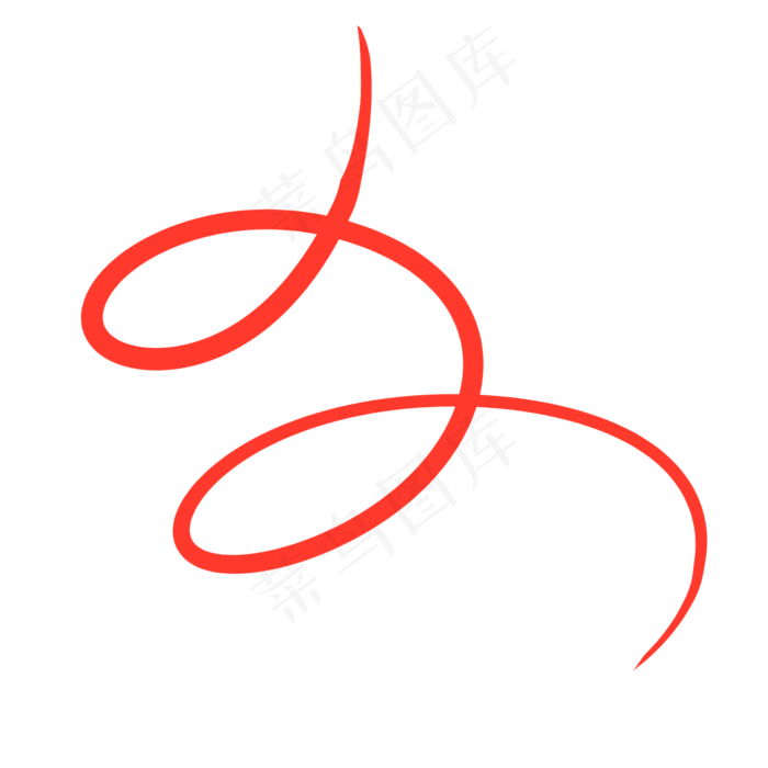 红色弧形卡通线条元旦