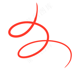 红色弧形卡通线条元旦