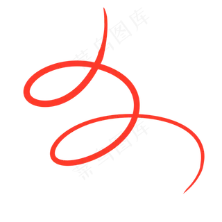 红色弧形卡通线条元旦