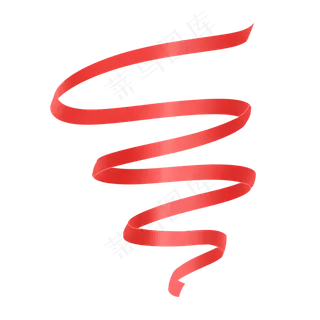 大红色弯曲七夕情人节彩带丝带飘