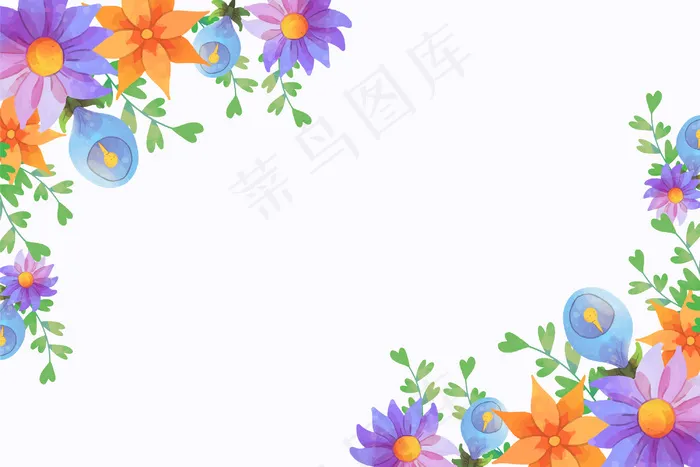 艺术水彩花卉背景eps,ai矢量模版下载