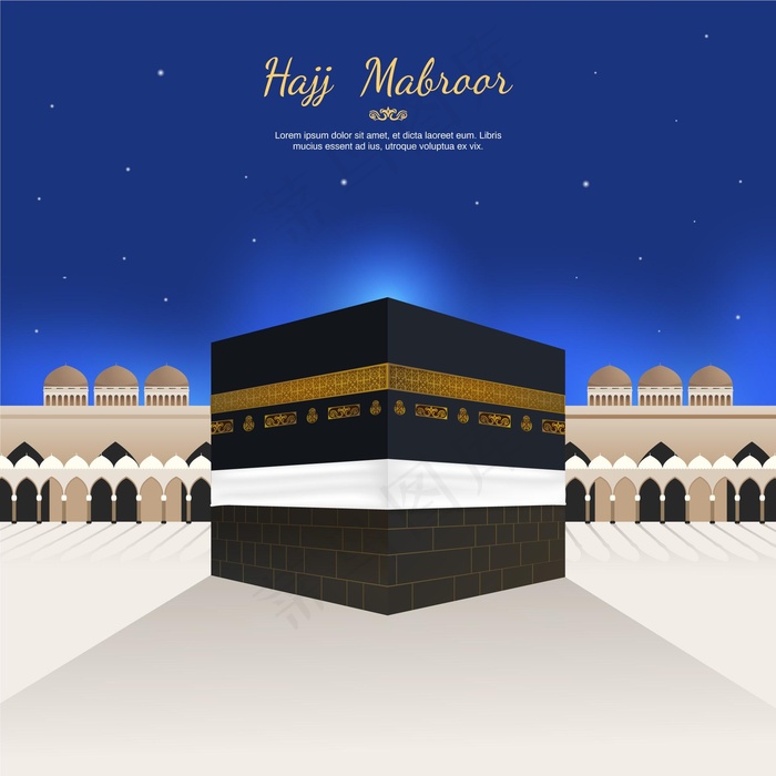 伊斯兰朝圣（hajj）的现实背景eps,ai矢量模版下载