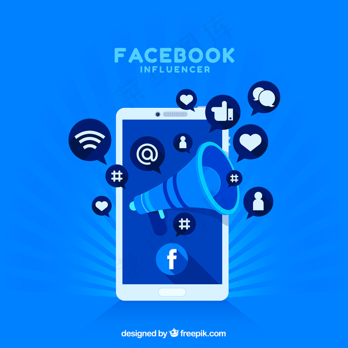 Facebook影响者背景eps,ai矢量模版下载