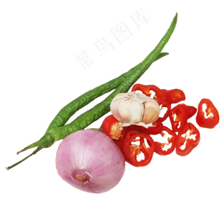 红辣椒洋葱大蒜蔬菜组合