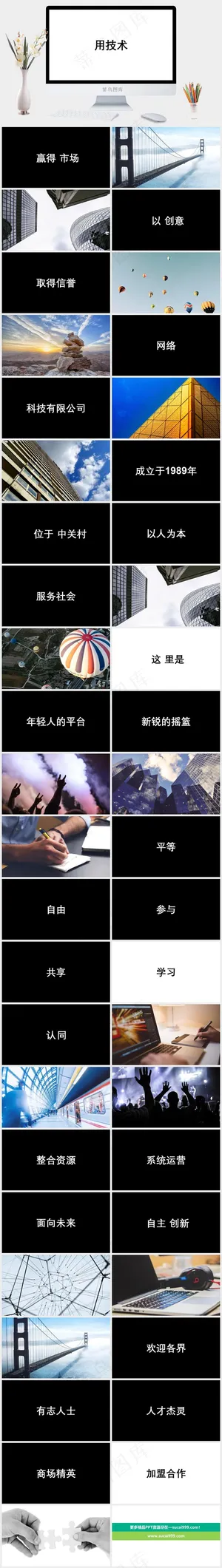白色简洁营销PPT模板预览图
