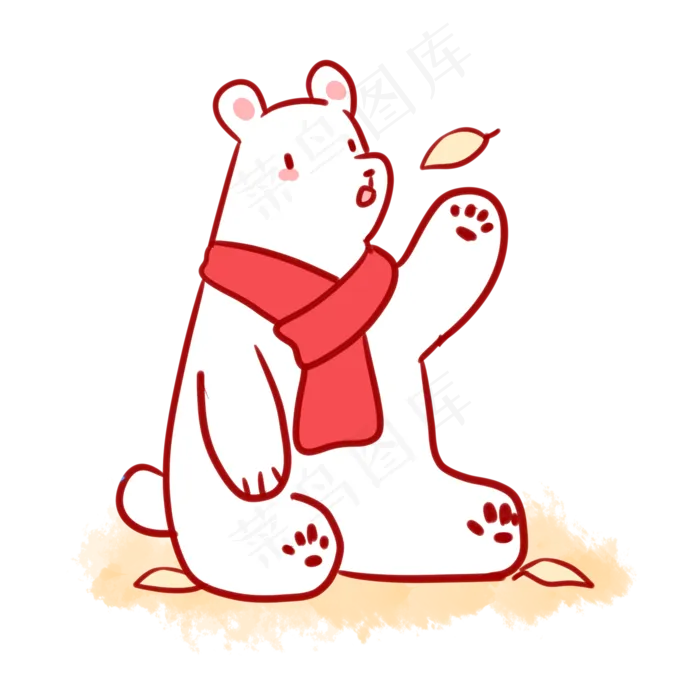 白熊与落叶(2100X2100(DPI:300))psd模版下载