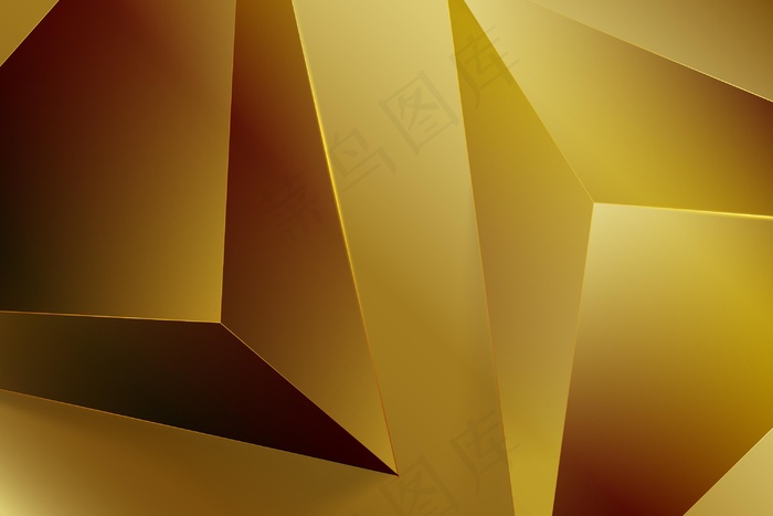 3d三角形金色奢华背景