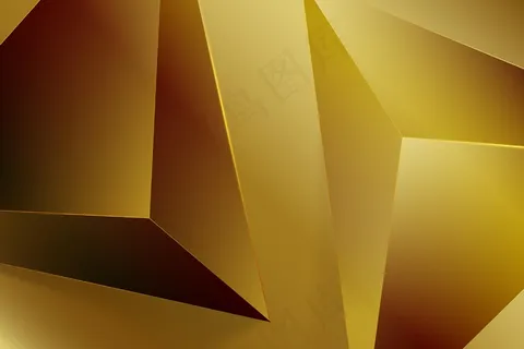 3d三角形金色奢华背景 3d三角形金色奢华背景