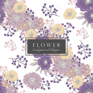 有花和叶的紫色花背面图案