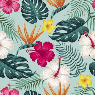 热带树叶，丛林树叶无缝图案