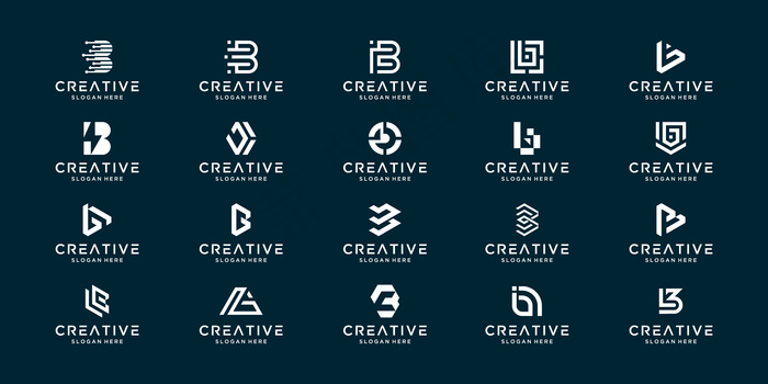 带摘要的收藏会标字母b集