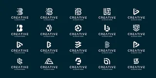 带摘要的收藏会标字母b集