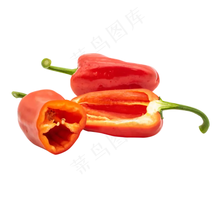 切开红色菜椒辣椒(5000*5000px 300 dpi )