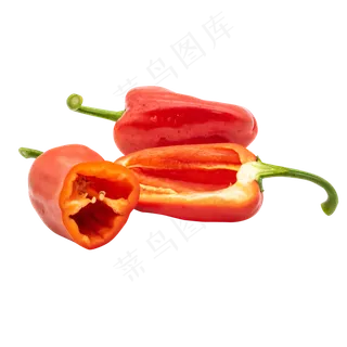 切开红色菜椒辣椒