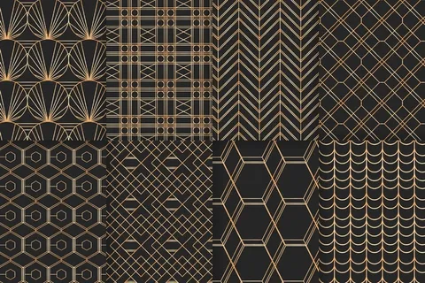 几何金色豪华图案套装